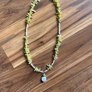 Yellow and White Necklace with Organic Design